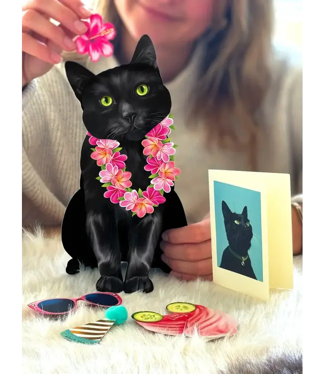 Fresh Cut Paper Black Cat Pop-Up Card