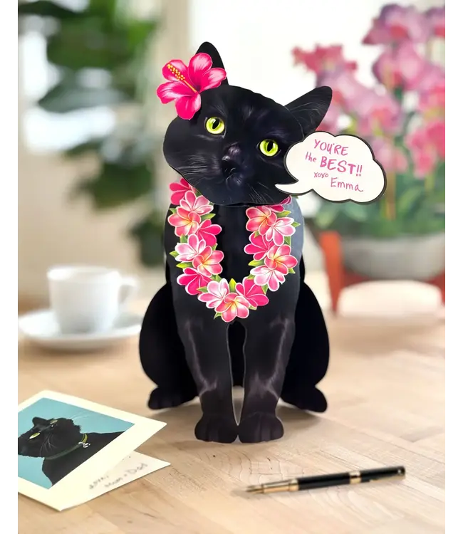 Fresh Cut Paper Black Cat Pop-Up Card