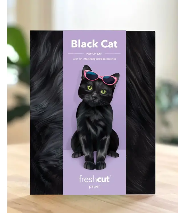 Fresh Cut Paper Black Cat Pop-Up Card