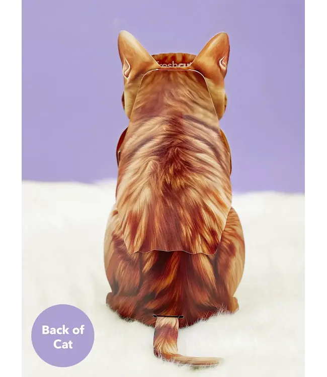 Fresh Cut Paper Orange Tabby Cat Pop-Up Card