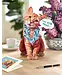 Fresh Cut Paper Orange Tabby Cat Pop-Up Card