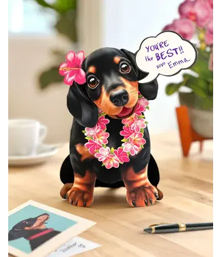Fresh Cut Paper Dachshund Pop-Up Card