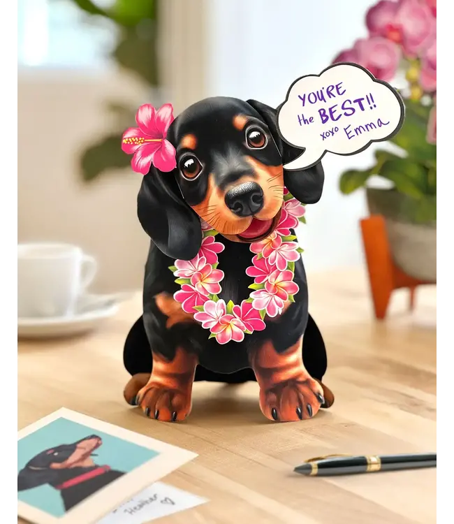 Fresh Cut Paper Dachshund Pop-Up Card