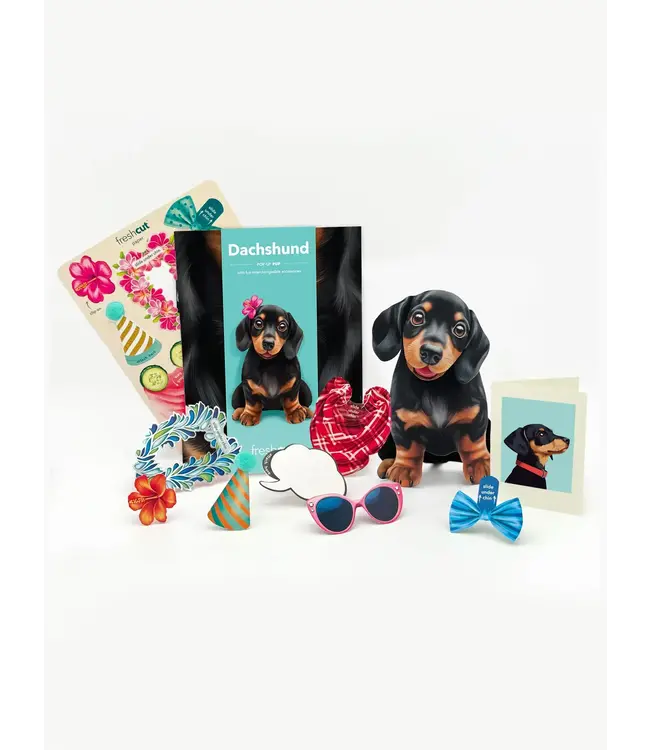 Fresh Cut Paper Dachshund Pop-Up Card