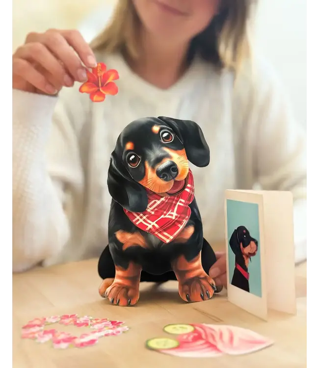 Fresh Cut Paper Dachshund Pop-Up Card