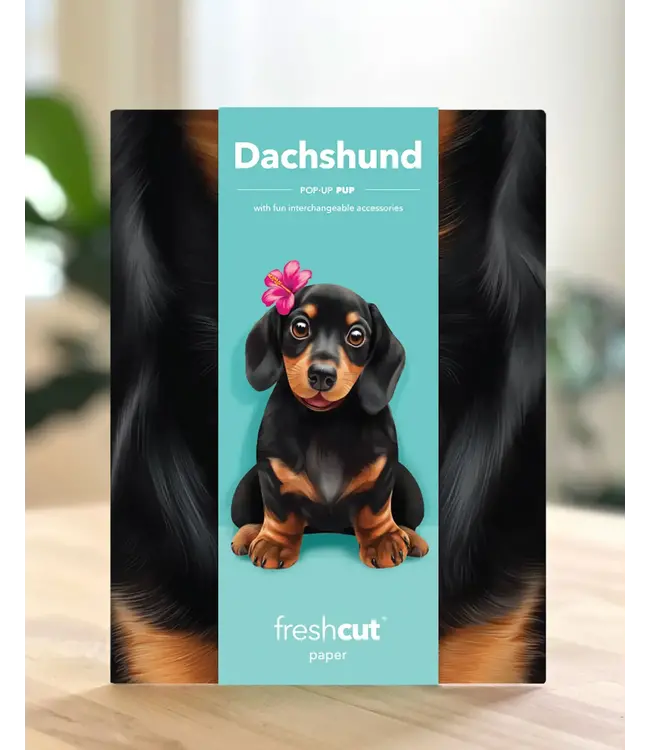Fresh Cut Paper Dachshund Pop-Up Card