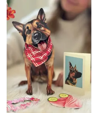 Fresh Cut Paper German Shepherd Pop-Up Card