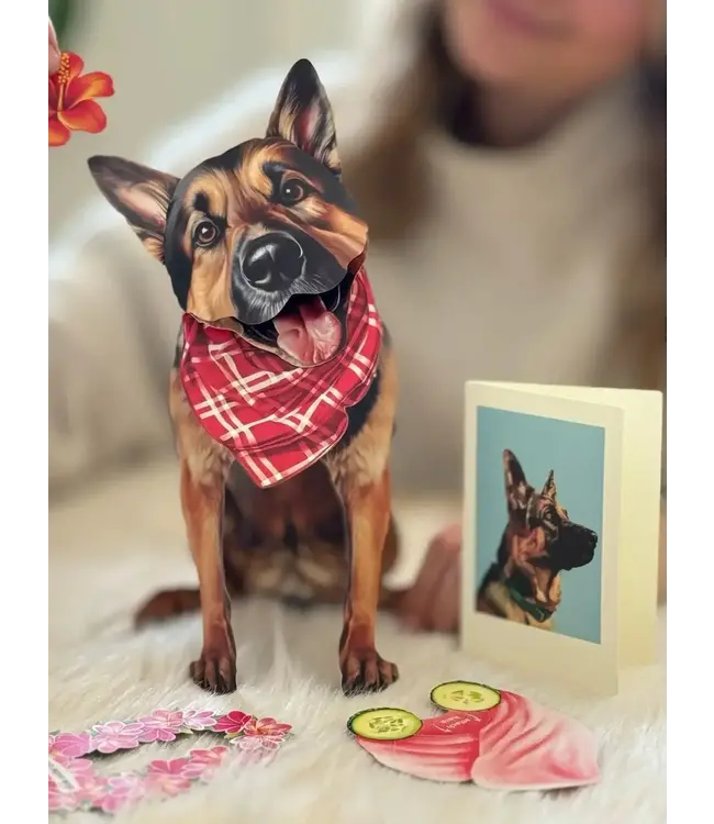 Fresh Cut Paper German Shepherd Pop-Up Card