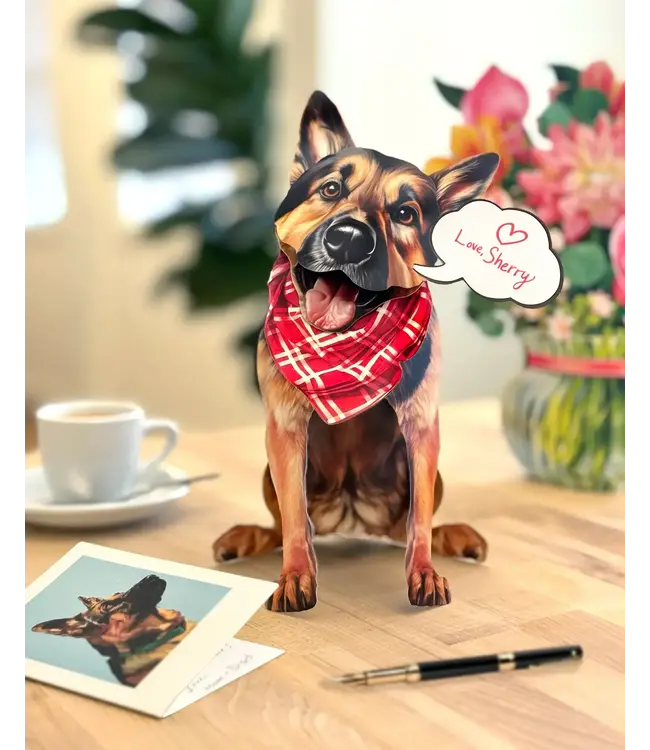 Fresh Cut Paper German Shepherd Pop-Up Card