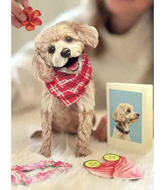 Fresh Cut Paper Poodle Pop-Up Card