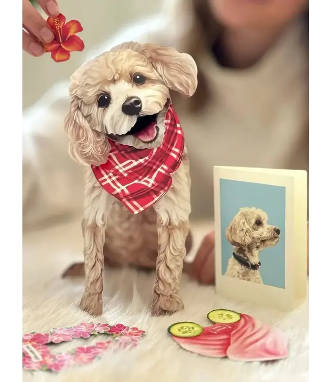 Fresh Cut Paper Poodle Pop-Up Card