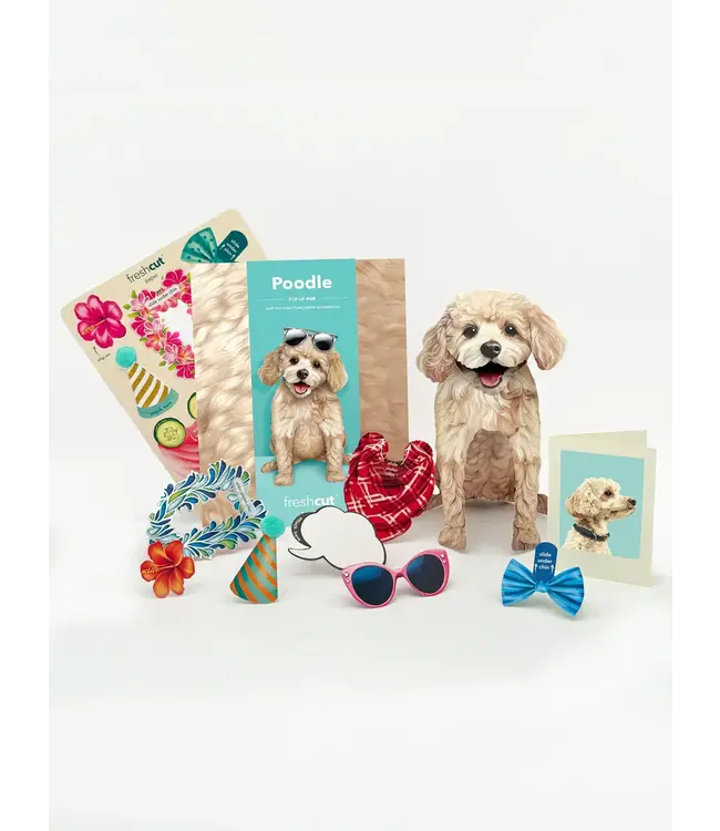 Fresh Cut Paper Poodle Pop-Up Card