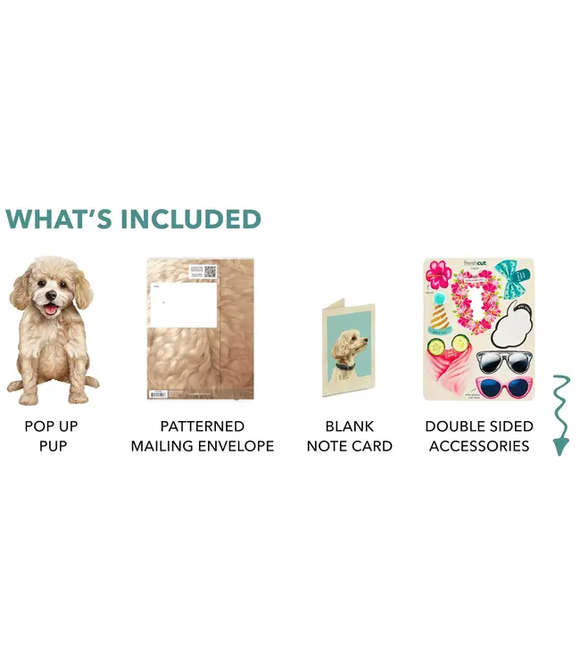 Fresh Cut Paper Poodle Pop-Up Card