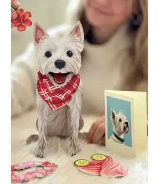 Fresh Cut Paper Westie Pop-Up Card