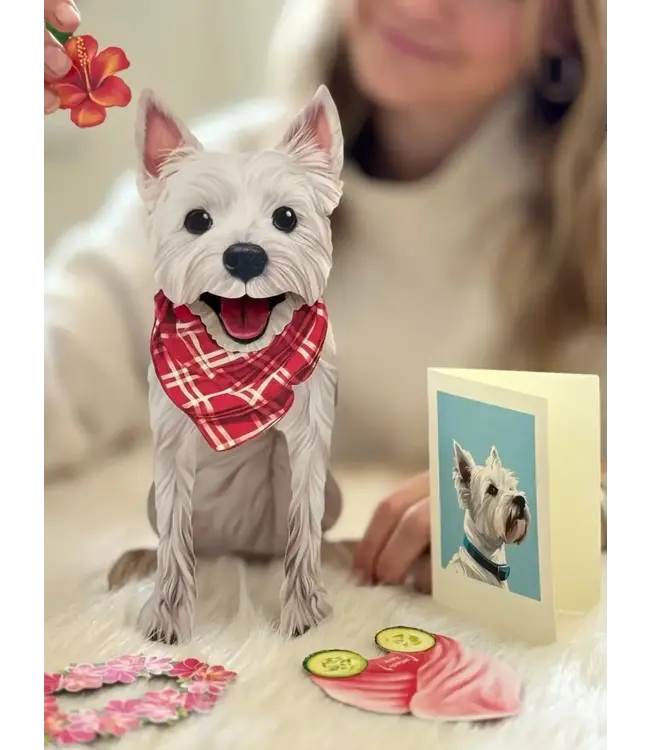 Fresh Cut Paper Westie Pop-Up Card