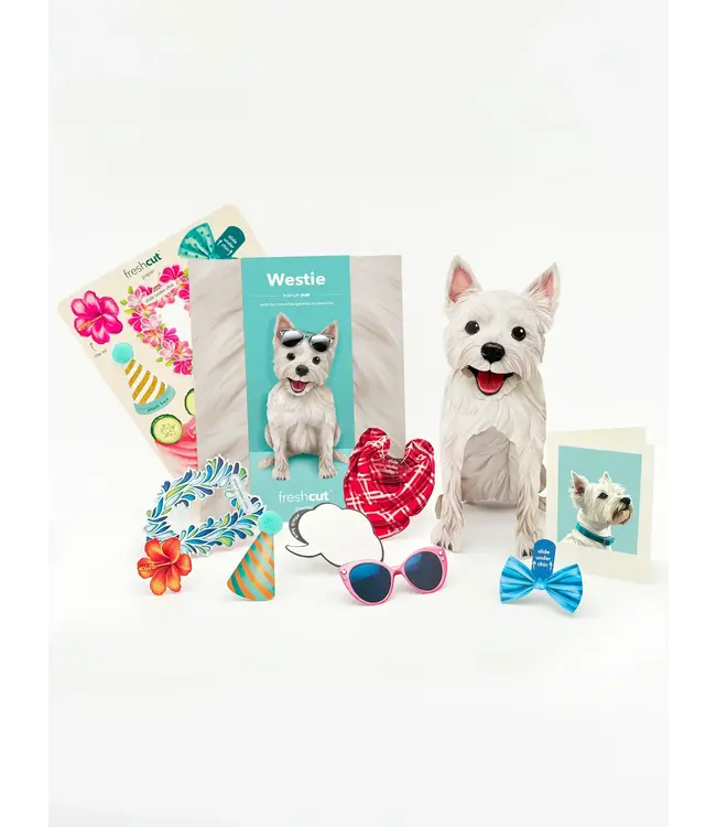 Fresh Cut Paper Westie Pop-Up Card