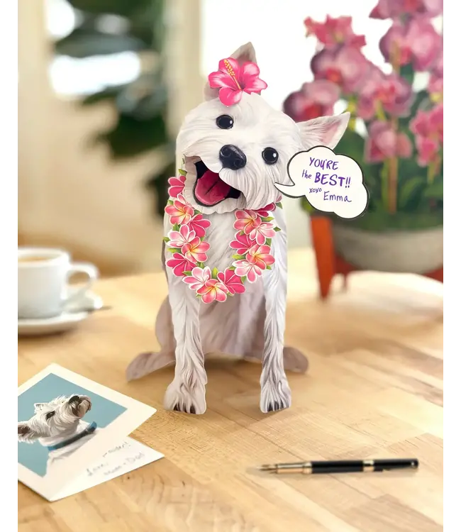 Fresh Cut Paper Westie Pop-Up Card