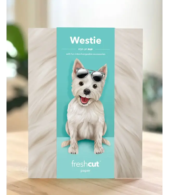 Fresh Cut Paper Westie Pop-Up Card