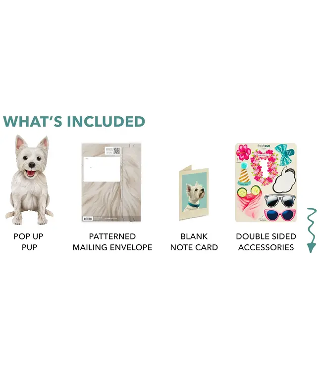 Fresh Cut Paper Westie Pop-Up Card