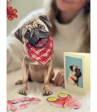 Fresh Cut Paper Pug Pop-Up Card