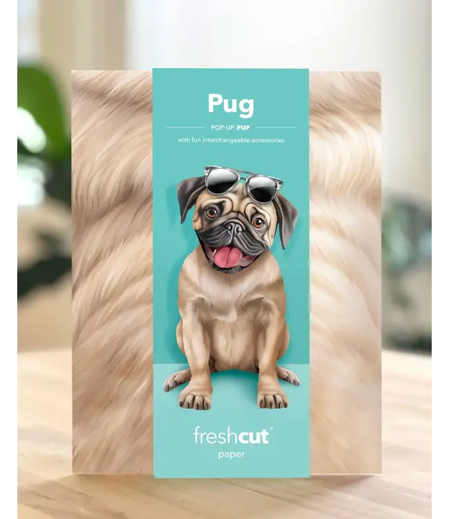 Fresh Cut Paper Pug Pop-Up Card