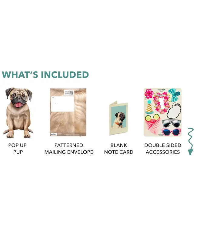 Fresh Cut Paper Pug Pop-Up Card