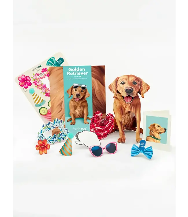 Fresh Cut Paper Golden Retriever Pop-Up Card
