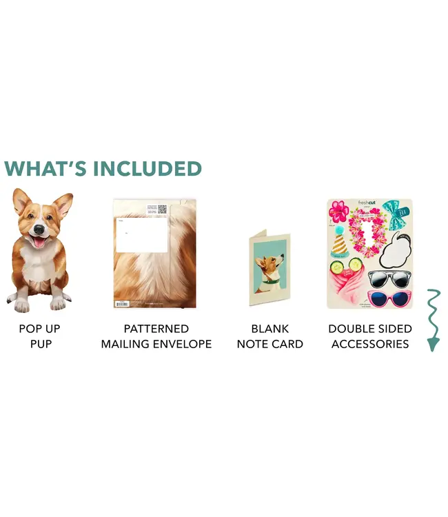 Fresh Cut Paper Corgi Pop-Up Card