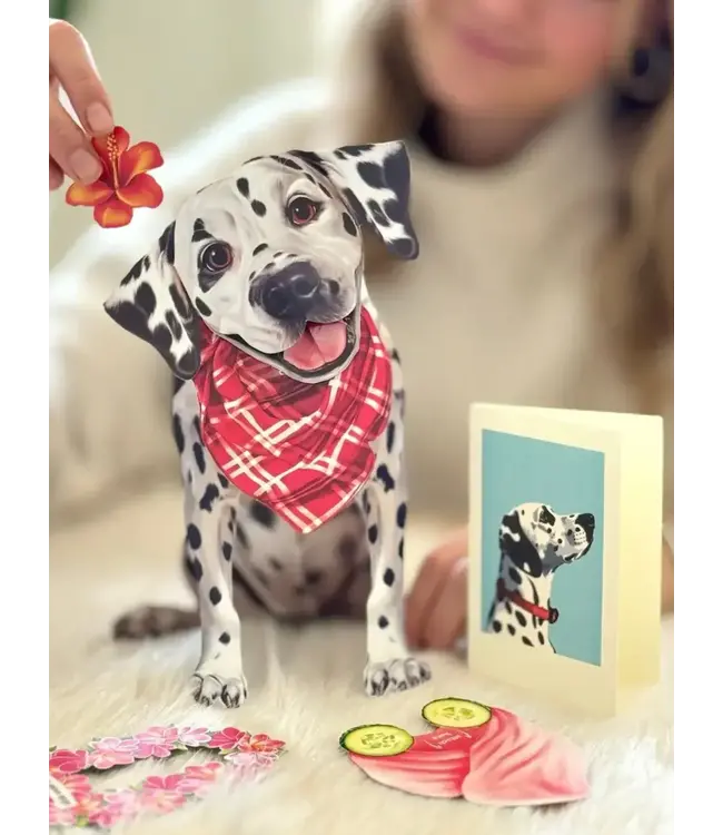 Fresh Cut Paper Dalmatian Pop-Up Card