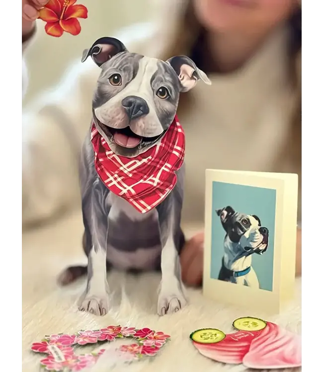 Fresh Cut Paper Pit Bull Pop-Up Card