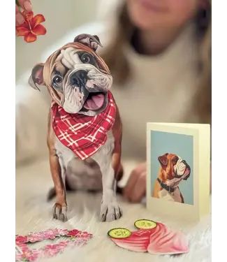 Fresh Cut Paper English Bulldog Pop-Up Card