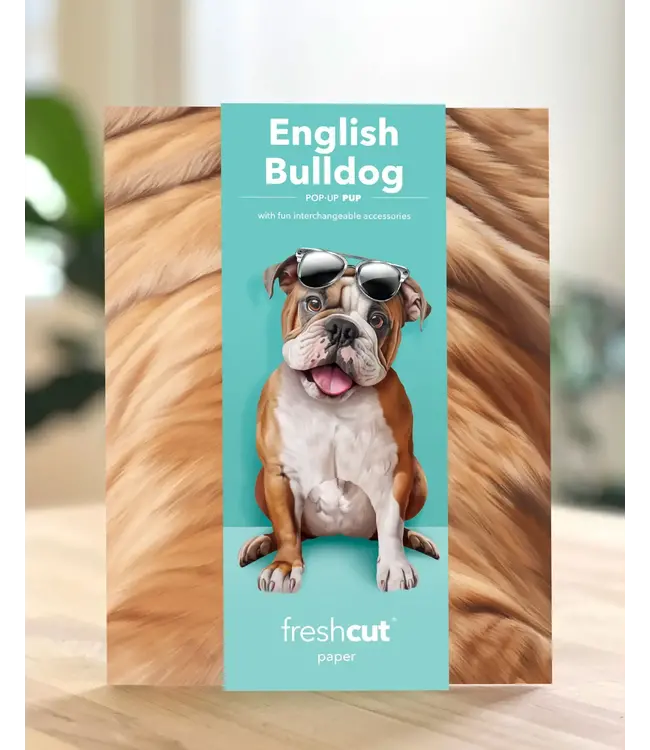 Fresh Cut Paper English Bulldog Pop-Up Card