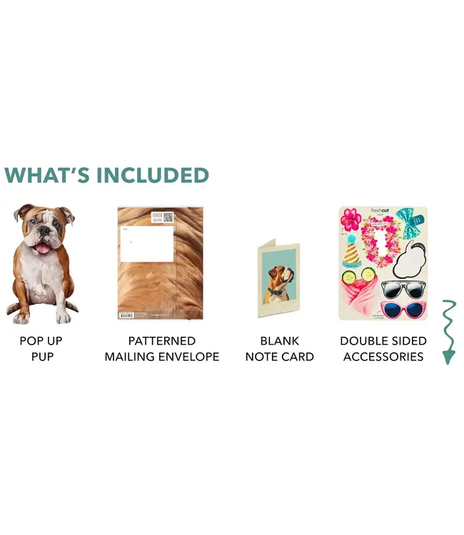 Fresh Cut Paper English Bulldog Pop-Up Card