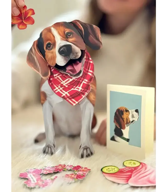 Fresh Cut Paper Beagle Pop-Up Card