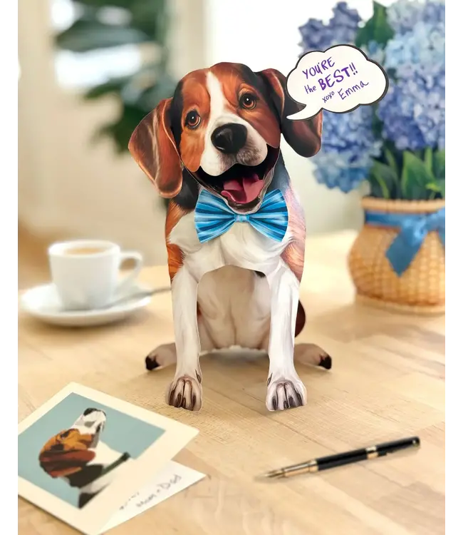 Fresh Cut Paper Beagle Pop-Up Card