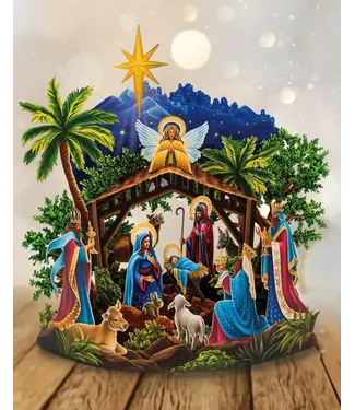 Fresh Cut Paper Starlit Nativity Pop-Up Card