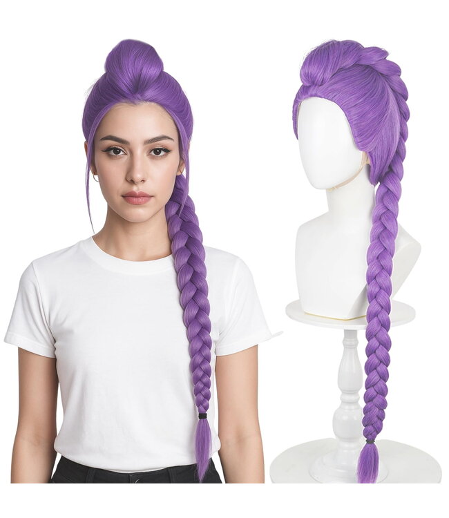 PARTY ON K-Pop Long Purple Braid Rumi Wig
