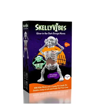 PARTY ON Skellyvibes Glow-in-The-Dark Dancing Skeleton - Lights Up & Laughs!