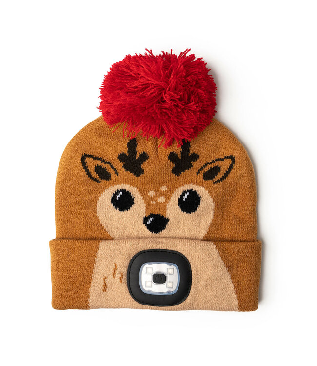 DM MERCHANDISING Night Scope™ Kid’s Christmas Rechargeable LED Pom Hat
