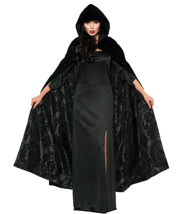 UNDERWRAPS Deluxe Velvet & Satin Flocked Cape