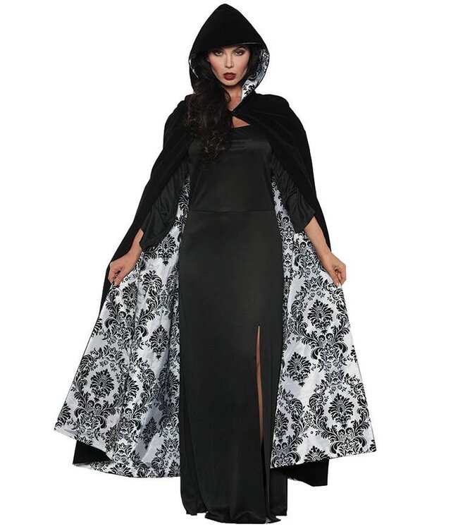 UNDERWRAPS Deluxe Velvet & Satin Flocked Cape