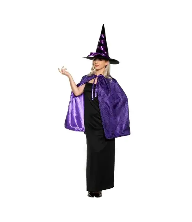 UNDERWRAPS Witch Cape and Hat Adult Costume Set | Purple