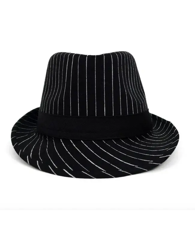 Forum Novelties Ladies Black with White Pinstripe Fedora