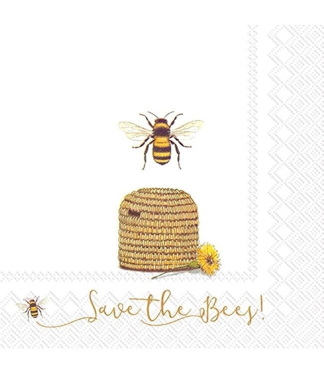 BOSTON INTERNATIONAL 20CT LUN SAVE THE BEES WHITE