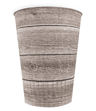 HAVERCAMP PRODUCTS Farm Table – Cups Paper 12 oz. Barnwood 8-pack