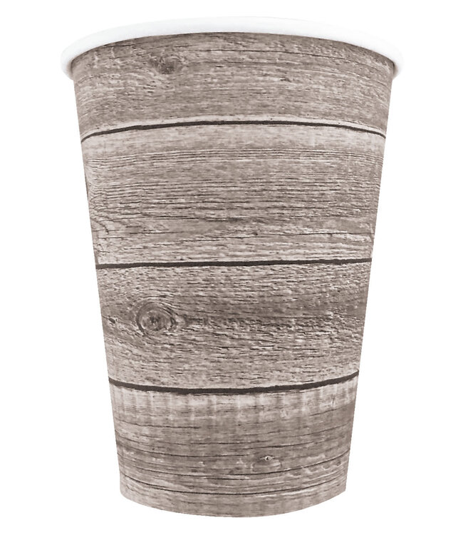 HAVERCAMP PRODUCTS Farm Table – Cups Paper 12 oz. Barnwood 8-pack