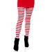 LEG AVENUE STRIPED TIGHTS WHITE/RED