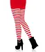 LEG AVENUE STRIPED TIGHTS WHITE/RED