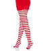 LEG AVENUE STRIPED TIGHTS WHITE/RED