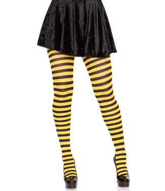 LEG AVENUE STRIPED TIGHTS BLACK/YELLOW